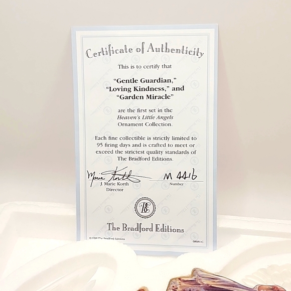 The Bradford Editions HEAVEN'S LITTLE ANGELS ornament Certificate of Authenticit - Picture 7 of 7